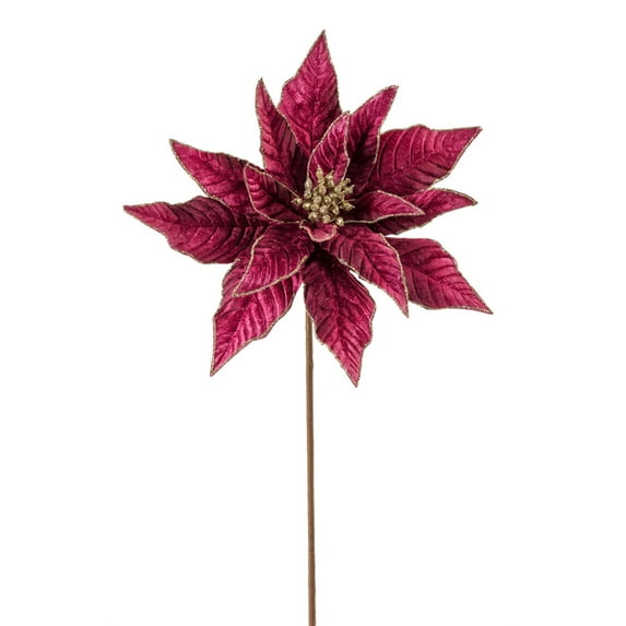 Poinsettia Stem 25"H (Set of 12) Polyester