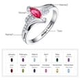 thumbnail image 4 of Personalized Promise Ring for Women 925 Sterling Silver Custom Rings with 2 Names and 1 Simulated Birthstone, 4 of 5