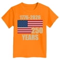 thumbnail image 5 of mgoYE America 250th Anniversary T Shirt Boys Girls Boys T-Shirt 250 Years America Anniversary Shirt Girls Boys 250th Independence Day Freedom Shirt USA Flag Star and Stripes Tee(Orange,7-8 Years), 5 of 5