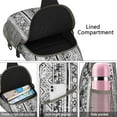 thumbnail image 3 of Vintage Geometric Sling Backpack with Layered Storage, Nordic Style Lightweight Crossbody Shoulder Bag for Travel, 3 of 6