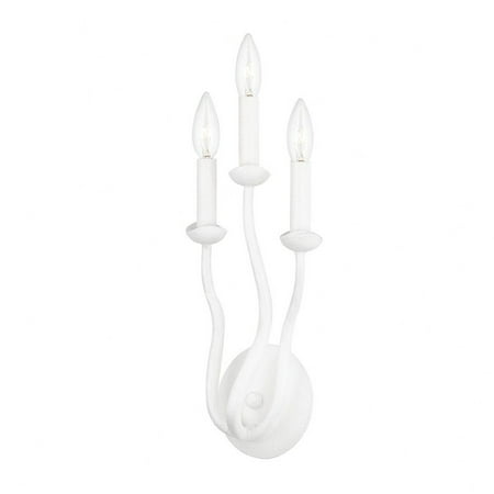 

3 Light Wall Sconce 15.25 inches Tall and 7 inches Wide-Gesso White Finish Bailey Street Home 154-Bel-4623616