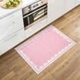 thumbnail image 2 of Scalloped Runner Rug 2'x3' for Hallway & Bathroom - Non Slip, Machine Washable Soft Carpet - Kitchen, Bedroom, Nursery Floor Mat (Pink), 2 of 6