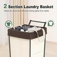 thumbnail image 3 of 160L Laundry Hamper with Wheels and Handle, 2 Section Large Rolling Laundry Basket Bag with Wheels, Clothes Hamper Cart for Laundry, Bedroom, Bathroom and Dorm, 3 of 8