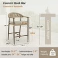 thumbnail image 3 of Dycanpo 24.8''H Outdoor Bar Stool Set of 2 with Removable Cushion, Boho Rattan for Patio,Pool, Brown, 3 of 11