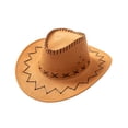 thumbnail image 2 of Suede Cowboy Hat Western Style Stylish Versatile with Three Eyelets on Each Side Orange, 2 of 8