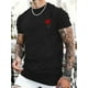 thumbnail image 1 of Shoulder "Rose" Pattern Printing 100% Cotton Casual Novel Men's T-shirt, Short-sleeved Summer Shirt, Comfortable Fit, Fashionable Street Style Round Neck T-shirt, Suitable For Daily And Outdoor., 1 of 5