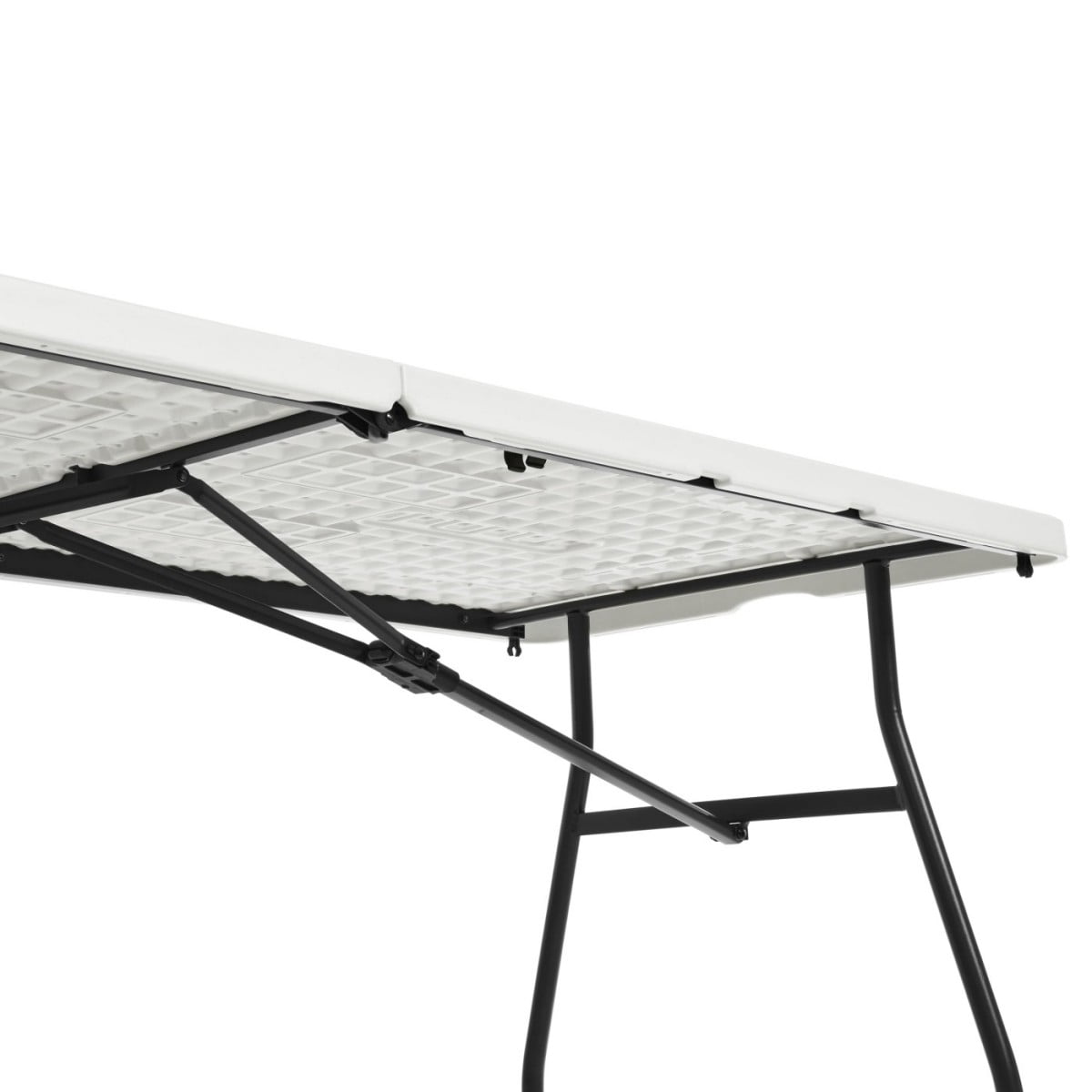 6 ft Folding Table, Heavy Duty Portable Table with Carrying Handle, Fold-in-Half Design, Indoor Outdoor Party, Event & Work Table, White