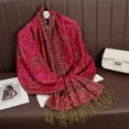 thumbnail image 2 of Super Soft Jacquard Fringe Scarf, Oversized Winter Wrap Shawl for Women, 70x190cm,70x190cm,2, 2 of 38