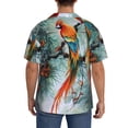 thumbnail image 3 of Naloa Colorful Birds Pine Branch Men's Loose Fit Cuban Collar Short-Sleeve Shirt, Hawaiian Shirts, Mens Shirts Casual for Everyday Wear Outings-Large, 3 of 5
