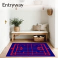thumbnail image 3 of ODIKA 5'x7' Machine Washable Non-Slip Area Rug, Classic Stadium Field Design with Stylized Yard Lines and Numbers High Traffic Rug with Pad, Blue, 671210, 3 of 8