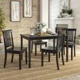 thumbnail image 2 of Lexington 5-Piece Wood Dining Set with 4 Mission Back Chairs, Black, 2 of 6
