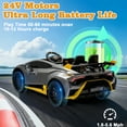 thumbnail image 5 of Lamborghini 24V Kids Electric Car, Licensed Huracan Sto Battery Powered Ride On Car with 4 Wheels Spring Suspension for Age 3-8, Remote Control Ride On Toys Speeds 1.86-5.59 MPH, LED Lights, Gray, 5 of 7