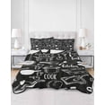 thumbnail image 3 of Quilts Twin XL Size, Black Kitchen Tools Soft Comforter Bedding Set for Bed, Modern Cooking Utensil Farmhouse Cookware Lightweight Quilted Bedspread with Pillow Cover(2 Pieces), 68x98 Inch, 3 of 6