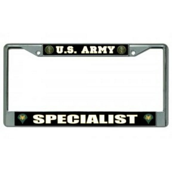 U.S. Army Specialist Photo License Plate Frame  Free Screw Caps with this Frame
