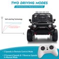 thumbnail image 4 of TOBBI 12V Kids Ride on Car, Jeep Car with Remote Control, LED Lights, Music, Horn, Bluetooth, Spring Suspension, Rocking, Black, 4 of 14