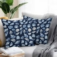 thumbnail image 2 of Waterproof Throw Pillow Covers Set of 2, 24x24 Inch Navy Blue Coastal Decorative Pillowcases Outdoor Pillow Slip Cushion Covers Set for Couch Tent Summer Beach Shell Conch, 2 of 7