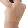 thumbnail image 6 of Womens Wireless Support Bra Wide Strap Mesh V-Neck Smoothing Shaping Everyday Brassiere Khaki Lace Bralette Tops for Lady M, 6 of 9