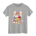 thumbnail image 3 of Kiijoy T Shirt Girls Short Sleeve Crew Neck T-Shirt Kids Graphic Tee Top, Grey, Sizes 12-13, 3 of 3