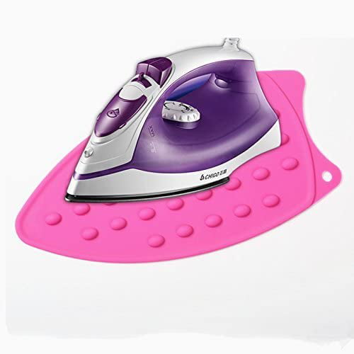 Silicone Iron Rest Pad Small Table Top Ironing Board Hot Mat Multipurpose Heat Resistant Plate Tray for Dry Steam Iron Black 