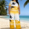 thumbnail image 1 of TaTaai Women's Printed Short Sleeve Two Piece Set Round Neck Crop Top and Pants Casual Lounge Set Stretchy Summer Outfit Gift, 1 of 7