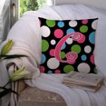 thumbnail image 3 of Letter C Initial Monogram - Polkadots and Pink Fabric Decorative Pillow, 3 of 4