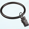 thumbnail image 1 of Curtain Rings with Clips - Set of 14, 1.75 Inch Inner Diameter, Fits Up to 1 1/2 Inch Rod - Oil Rubbed Bronze, 1 of 5