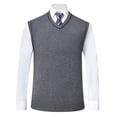 thumbnail image 4 of Pxiakgy Sweater Vest Men Mens Fashion Casual V Neck Bottomed Plaid Shirt Sleeveless Sweater Vest Sweaters for Men Size: M-3Xl, 4 of 6