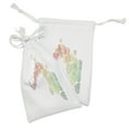 thumbnail image 2 of Leaves Fabric Pouch Set of 2, Gradient Colored Autumn Leaves Flying in the Wind Cold Formation of Seasons Art, Small Drawstring Bag for Toiletries Masks and Favors, 9" x 6", Multicolor, by Ambesonne, 2 of 2
