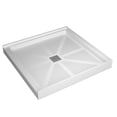 thumbnail image 3 of Center Drain Shower Base 36" L x 36" W x 4" H Anti-slip Stainless Steel Shower Pan White, ACE, 3 of 7
