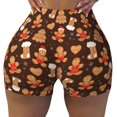 thumbnail image 2 of Susaid Christmas Gingerbread Cookies Print Intensify Workout Shorts for Women Seamless Scrunch Short Gym Yoga Running Sport Active Exercise Fitness Shorts-X-Large, 2 of 8