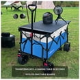 thumbnail image 6 of Omsix Collapsible Folding Wagon Cart Heavy Duty Folding Garden Portable Hand Cart with All- Beach Wheels, Adjustable Handle & Drink Holders (Blue), 6 of 6
