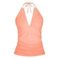 thumbnail image 5 of Hessimy Women's Halter Tankini Top No Bottom V Neck Swim Top Tummy Control Bathing Suit Top(Pink,M), 5 of 5