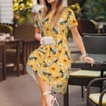 thumbnail image 3 of Naloa Bee Wasp Print Womens Summer A-Line Dress with Pockets,Short Sleeve Dresses,Flowy Beach Swing Dress for Vacation Travel, 3 of 6