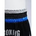 thumbnail image 6 of SiiRoh Kids Boys Muay Thai Boxing Shorts Metallic MMA Kickboxing Fight Shorts Workout Training Bottoms Blue&Silver 16, 6 of 7