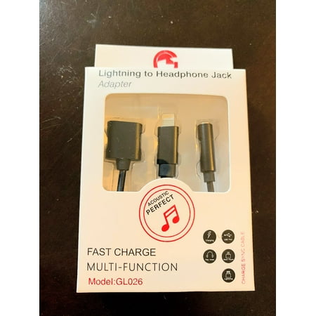 2 in1 Lightning Cable to 3.5mm Aux Headphone Jack 3.5 mm Adapter Charge iOS 10 / iOS 11 / iOS 12 NS For Apple iPhone Xs, Xs Max, Xr, X 8 7 6S 5S 5 6 Plus