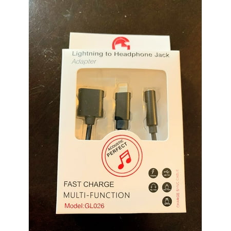 3.5 Mm Headset Adapter Microphone - 2 in1 Lightning Cable to 3.5mm Aux Headphone Jack 3.5 mm Adapter Charge iOS 10 / iOS 11 / iOS 12 NS For Apple iPhone Xs, Xs Max, Xr, X 8 7 6S 5S 5 6 Plus BLACK