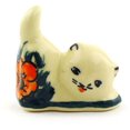 thumbnail image 3 of Polish Pottery 2½-inch Cat Figurine (Butterfly Splendor Theme) Signature UNIKAT Hand Painted in Boleslawiec, Poland + Certificate of Authenticity, 3 of 6