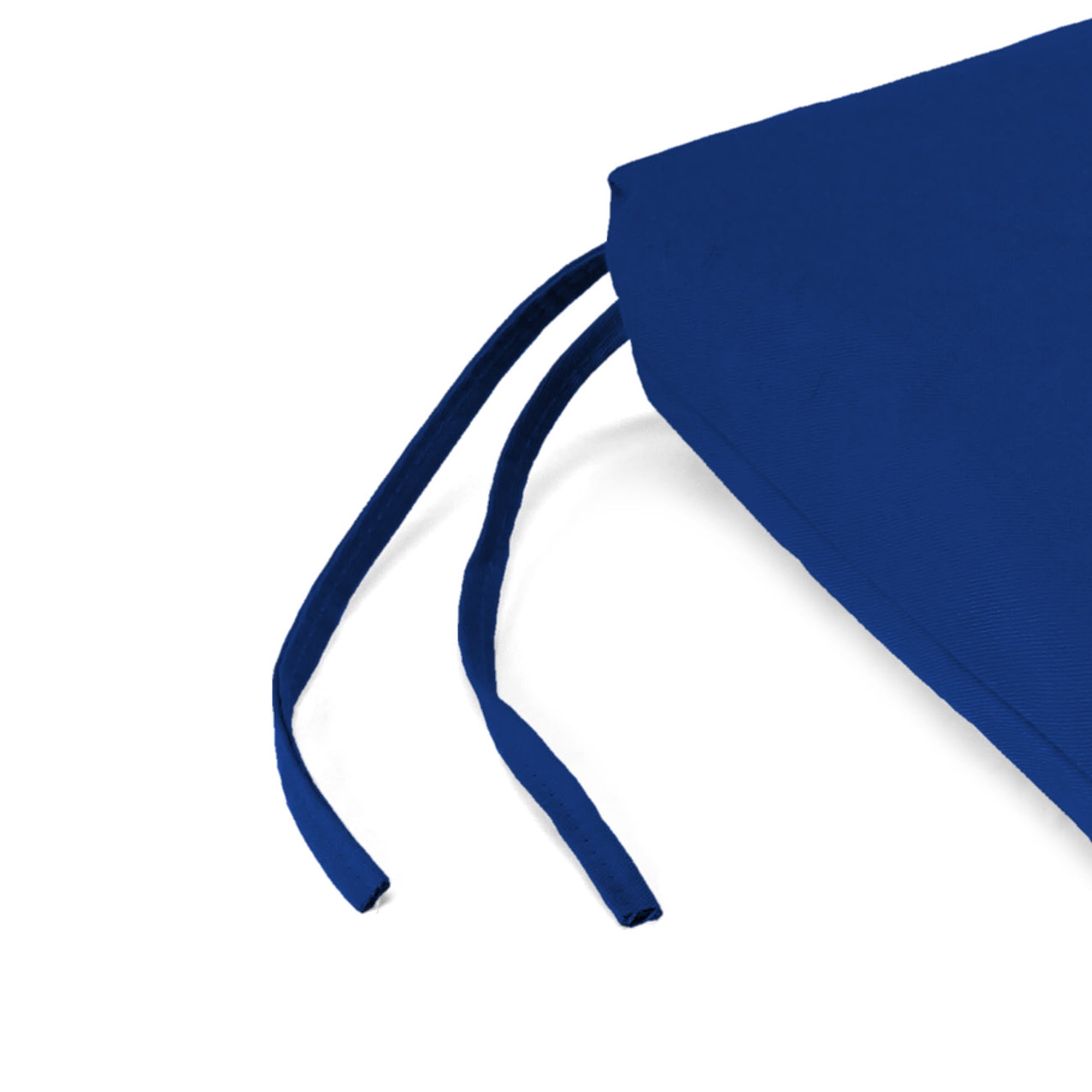 Jordan Manufacturing 17" x 19" Canvas Cobalt Blue Solid Rectangular Outdoor Chair Pad Seat Cushion with Ties (2 Pack)