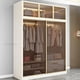 thumbnail image 3 of Luxury Wood Closets Italian Clothes Cabinet With LED Light And Storage Drawers Transparent Glass Sliding Door Bedroom Wardrobes My Lux Decor Round, 3 of 20