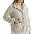 thumbnail image 2 of Women's La Cera 8826 100% Polyester Fleece Bed Jacket (Taupe M), 2 of 4