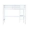 thumbnail image 5 of Miniyam Twin Loft Bed with Desk and Ladder, Rubber Wood Kids Bed with Guardrails, White, 5 of 7