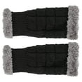 thumbnail image 2 of 2 pares de guantes de invierno cálidos de punto sin dedos para mujer, calentadores de brazos con orificio para el pulgar, 2 of 7