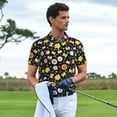 thumbnail image 6 of Vsdgher Flower Butterfly Print Men's Short Sleeve Stretch Polo Shirt, Moisture-Wicking Performance Polo Shirt, 6 of 8