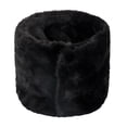 thumbnail image 2 of Winter Furry Plush Neck Warmer Solid Color Windproof Buttons Circle Loop Scarf Neckerchief winter gloves Black, 2 of 4