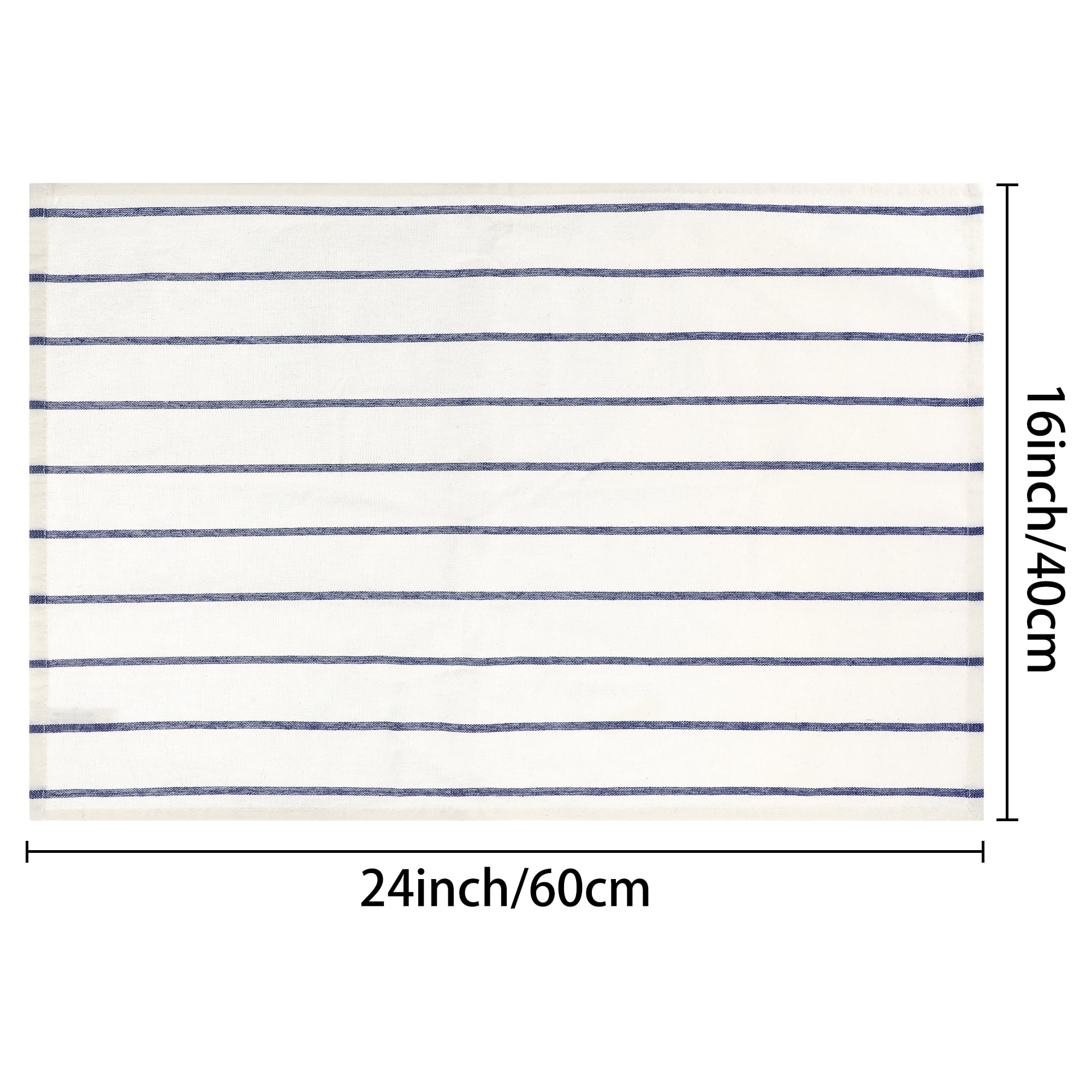 Unique Bargains Cotton Hand Towels Absorbent Lint Free Dish Kitchen Towels 24 x 16 Inch Blue Pinstriped 2pk