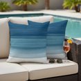 thumbnail image 2 of Outdoor Pillow Covers 24x24 Set of 2, Blue Ombre Stripes Waterproof Patio Throw Pillow Covers for Couch Sofa Chair, Vintage Gradient Abstract Lines Art Decorative Pillowcases for Throw Pillows, 2 of 9