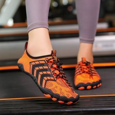 

YOUSNH Ladies Sports Shoes Outdoor Streaming Wading Non Beach Shoes Diving Shoes Swimming Riding Fitness Large Size Five Fingers Shoes Sneakers for Women Orange 41