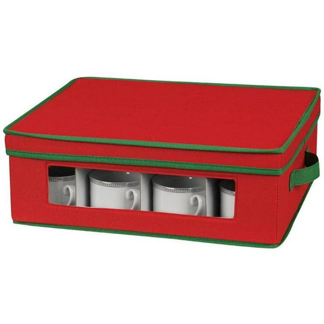 Household Essentials 538RED Vacances Tasse Poitrine Rouge avec Garniture Verte