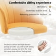 thumbnail image 3 of Swivel Office Chair, Modern Home Office Desk Chair, Velvet Shell Back Vanity Chair with Golden Metal Base, Height Adjustable Upholstered Cute Task Chair, Mustard, 3 of 14