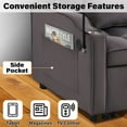 thumbnail image 3 of ASINMAK Convertible Sofa Bed Velvet Sleeper Sofa with Pull-Out Bed, 3-in-1 Futon Couch with Reclining Backrest and USB Support Side Pocket, Modern Loveseat for Living Room, Twin Size - Charcoal Gray, 3 of 6